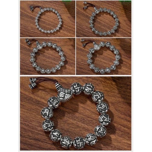 Tibetan Om Mani Padme Hum Alloy Beads Bracelet