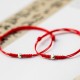925 Silver Luck Bead Red String Braided Bracelet 925 Silver Luck Bead Red String Braided Bracelet