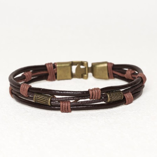Vintage Leather Brown Rope Bracelet Vintage Leather Brown Rope Bracelet