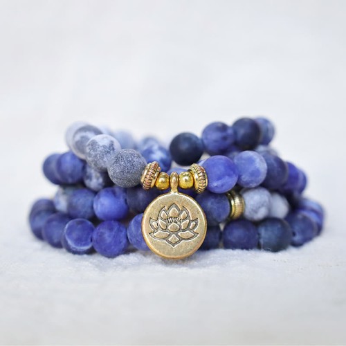 Picasso Jasper Blue Stone Mala Bracelet Picasso Jasper Blue Stone Mala Bracelet