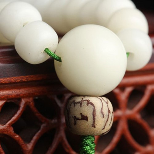 White Jade Bodhi Lotus Mala Necklace Bracelet White Jade Bodhi Lotus Mala Necklace Bracelet