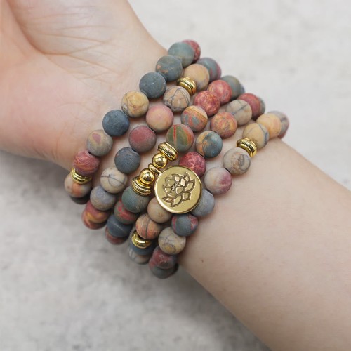 Picasso Jasper Courage Mala Bracelet Picasso Jasper Courage Mala Bracelet