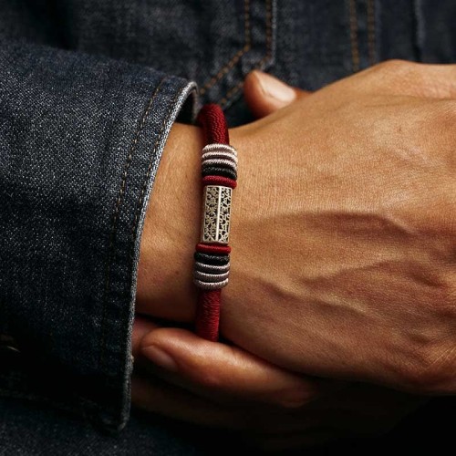 Sterling Silver Om Mani Padme Hum Peace Bracelet