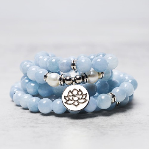 108 Mala Aquamarine Healing Bracelet 108 Mala Aquamarine Healing Bracelet