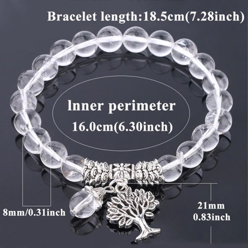 Natural Gemstone Tree of Life Lucky Charm Bracelet