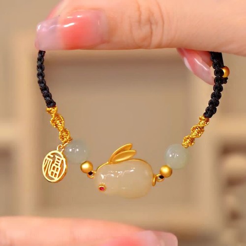 Rabbit Red Agate Jade Confidence Bracelet