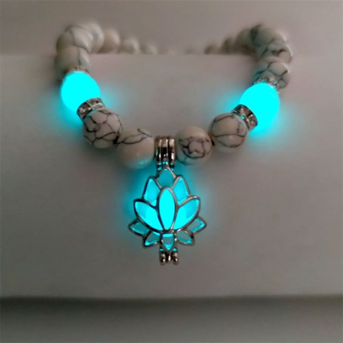 Turquoise Glowstone Lotus Protection Bracelet Turquoise Glowstone Lotus Protection Bracelet