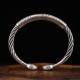 Tibetan Om Mani Padme Hum Heart Sutra Cuff Bracelet