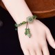 Green Jade Dangling Flower Luck Bracelet Green Jade Dangling Flower Luck Bracelet