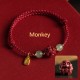 Cinnabar Chinese Zodiac Hetian Jade Bracelet