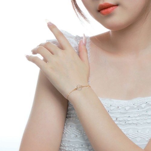 925 Silver Hetian Jade Chalcedony Bamboo Prosperity Bracelet 925 Silver Hetian Jade Chalcedony Bamboo Prosperity Bracelet