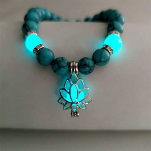 Turquoise Glowstone Lotus Protection Bracelet Turquoise Glowstone Lotus Protection Bracelet