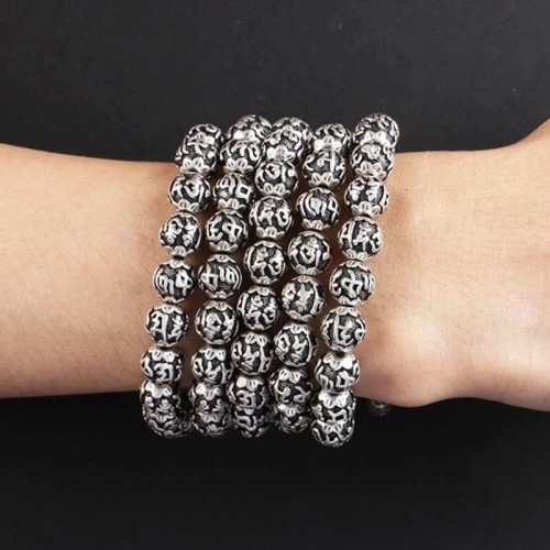 Tibetan Om Mani Padme Hum Alloy Beads Bracelet