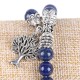 Natural Gemstone Tree of Life Lucky Charm Bracelet