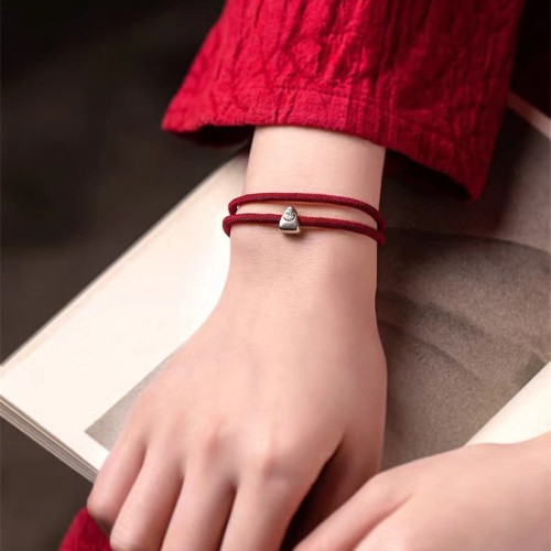 925 Silver Fu Character Blessing Braided Bracelet 925 Silver Fu Character Blessing Braided Bracelet