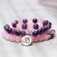 Rose Quartz & Amethyst Mala Bead Bracelet Rose Quartz & Amethyst Mala Bead Bracelet