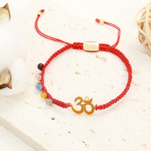 OM Mindfulness Red String Bracelet 