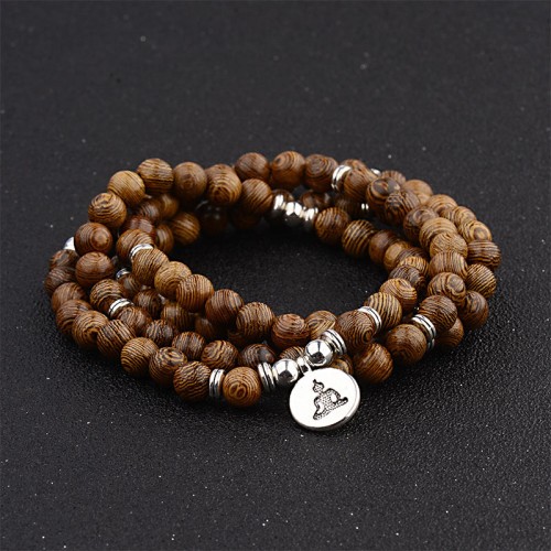 Tibetan Lightning Strike Wood Lotus Buddha Bracelet