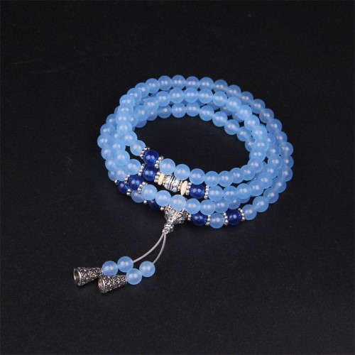 108 Beads Blue Crystal Healing Mala Bracelet 108 Beads Blue Crystal Healing Mala Bracelet
