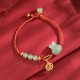 Silver Rabbit Hetian Jade Luck Bracelet