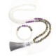 108 Beads White Agate Amethyst Protection Bracelet 108 Beads White Agate Amethyst Protection Bracelet