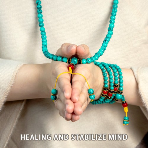 Tibetan Turquoise Healing Mala Bracelet Tibetan Turquoise Healing Mala Bracelet