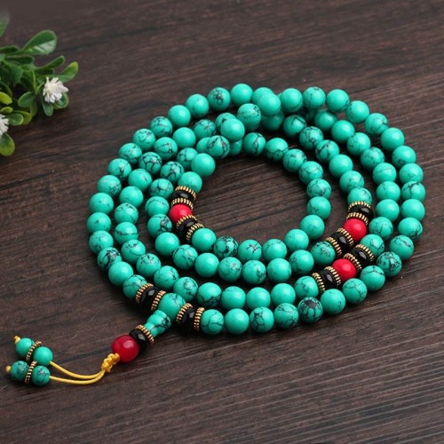 Tibetan Turquoise Healing Mala Bracelet Tibetan Turquoise Healing Mala Bracelet
