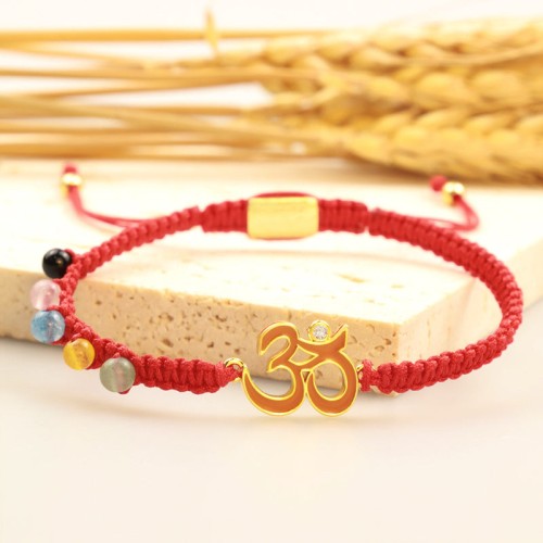 OM Mindfulness Red String Bracelet 