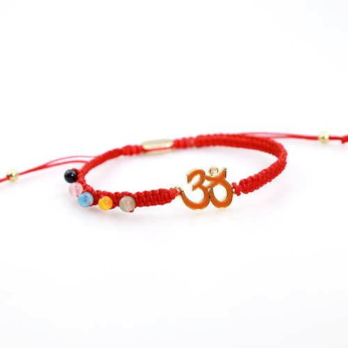 OM Mindfulness Red String Bracelet 