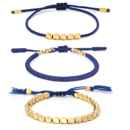 Tibetan Copper Beads Healing Luck Bracelet Set