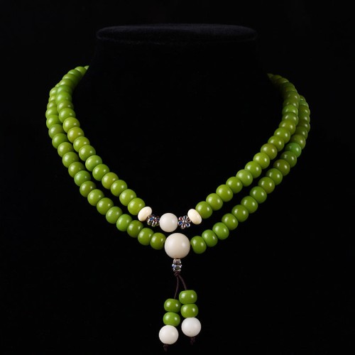 Cyan Bodhi Seed Mala 108 Beads Success Necklace Cyan Bodhi Seed Mala 108 Beads Success Necklace
