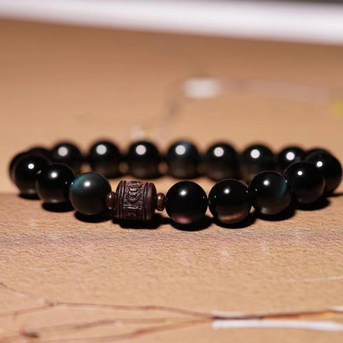 Gold Sheen Obsidian Om Mani Padme Hum Bracelet Gold Sheen Obsidian Om Mani Padme Hum Bracelet