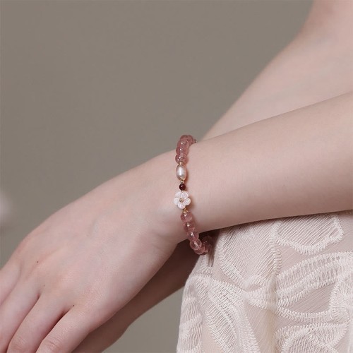 Strawberry Quartz Peach Blossom Love Bracelet Strawberry Quartz Peach Blossom Love Bracelet