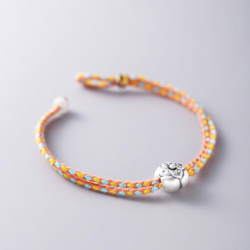 999 Sterling Silver Persimmon Luck Braided Bracelet 999 Sterling Silver Persimmon Luck Braided Bracelet