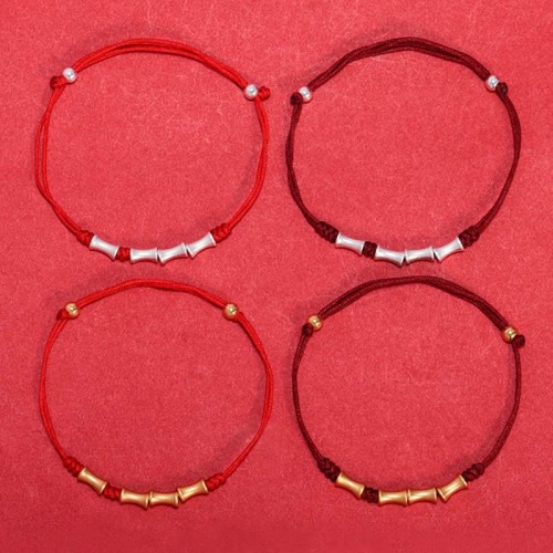 925 Silver Bamboo Design Protection Luck Braided Bracelet 925 Silver Bamboo Design Protection Luck Braided Bracelet