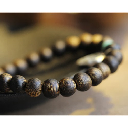 Vietnam Qinan Agarwood Turquoise Balance Strength Bracelet Vietnam Qinan Agarwood Turquoise Balance Strength Bracelet