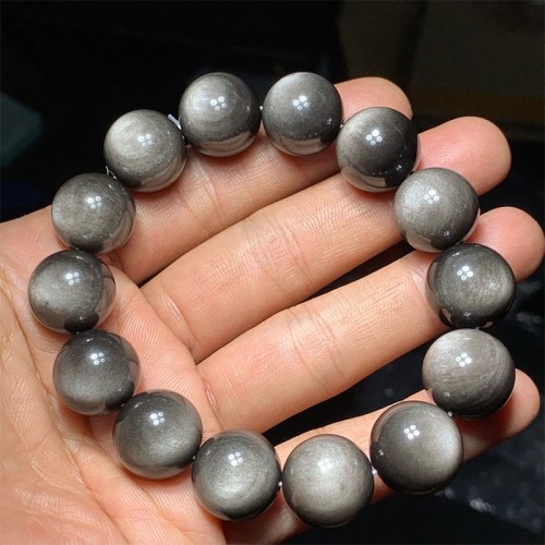 Silver Sheen Obsidian Protection Bracelet Silver Sheen Obsidian Protection Bracelet