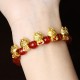 Year of the Dragon Red Agate Copper Coin Fu Character Bracelet Year of the Dragon Red Agate Copper Coin Fu Character Bracelet