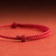 Sterling Silver Good Fortune Agate Pearl Red String Bracelet