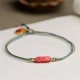 Handmade Cinnabar Blessing Braid Double Layer Bracelet Handmade Cinnabar Blessing Braid Double Layer Bracelet