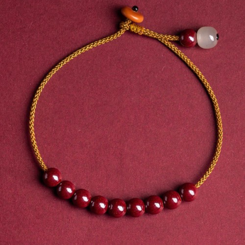 Natural Cinnabar Beaded Blessing Bracelet Natural Cinnabar Beaded Blessing Bracelet