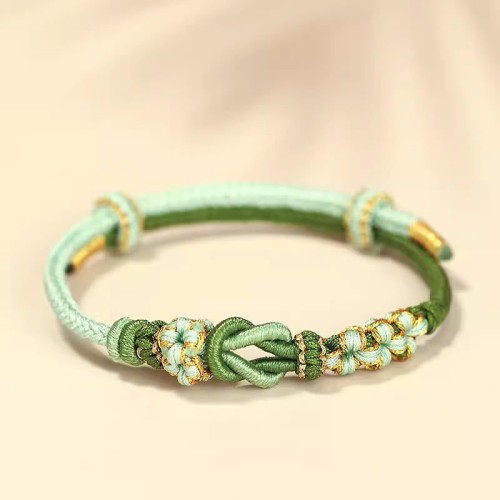 Handmade Peach Blossom Peace Knot Luck Bracelet