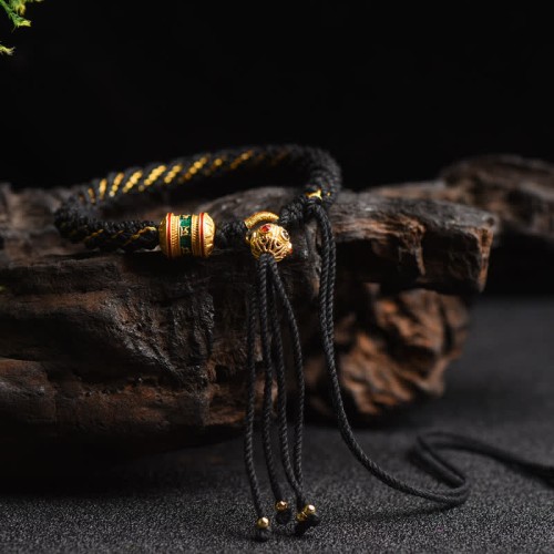 Tibetan Luck Prayer Wheel Bead Bracelet