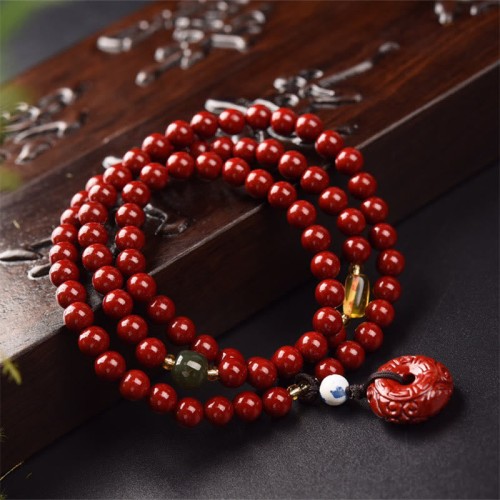 Tibetan Triple Wrap Cinnabar Blessing Bracelet Tibetan Triple Wrap Cinnabar Blessing Bracelet