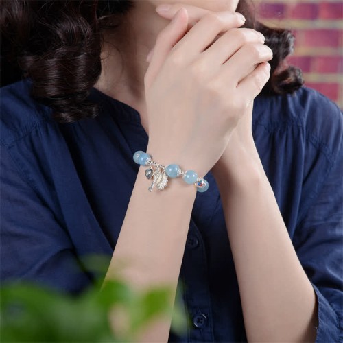 925 Silver Aquamarine Serenity Flower Bracelet 925 Silver Aquamarine Serenity Flower Bracelet