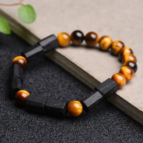 Black Tourmaline Tiger Eye Positive Bracelet