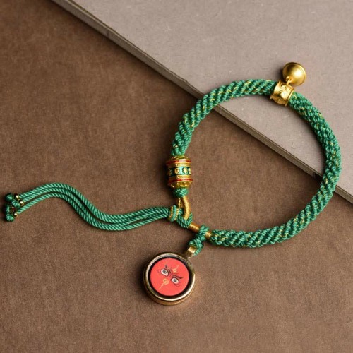 Tibetan Five Gods of Wealth Prayer Wheel Bracelet