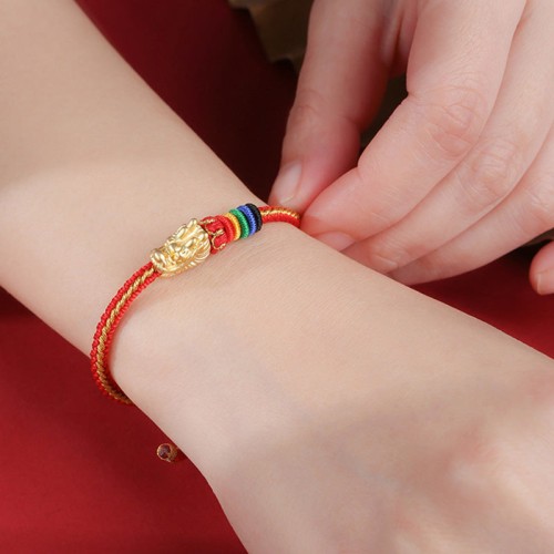 999 Silver Luck Year of the Dragon Colorful Rope Bracelet 999 Silver Luck Year of the Dragon Colorful Rope Bracelet