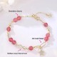 14K Gold Plated Strawberry Quartz M枚bius Loop Bracelet