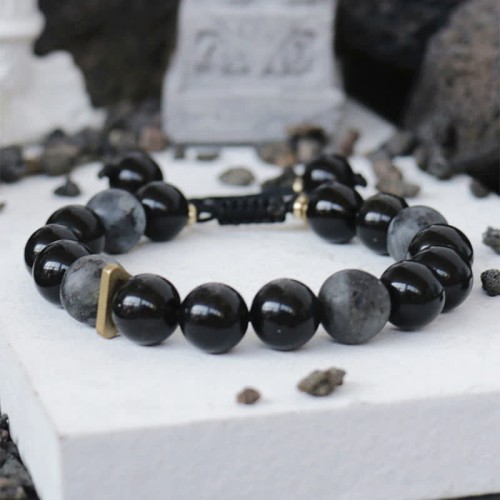Black Obsidian Glitter Stone Purification Bracelet Black Obsidian Glitter Stone Purification Bracelet